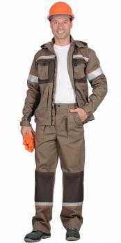 Костюм "Родос" мужской: куртка, брюки (светло-коричневый, темно-коричневый) тк. Родос 