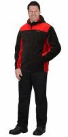 Куртка флисовая "Техно" (флис дублированный) черная с красным (ЧЗ)