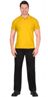 Рубашка-поло желтая короткие рукава с манжетом, пл.180 г/м2
