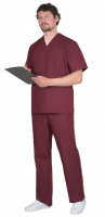 Костюм хирурга универсальный: блуза, брюки бордовый