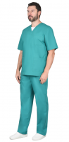Костюм хирурга универсальный: блуза, брюки зелёный_0