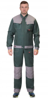 Куртка "Вест-Ворк" короткая зеленая со ср.серым (ЧЗ)_0