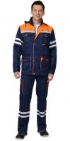Костюм "Лидер" летний: куртка,  п/комб. синий с оранжевым и СОП 25 мм.