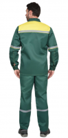 Костюм "МЕХАНИК": куртка, брюки зелёный с жёлтым и СОП 25 мм_1