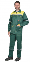 Костюм "МЕХАНИК": куртка, брюки зелёный с жёлтым и СОП 25 мм_2