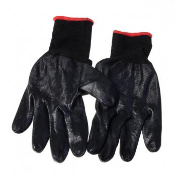 Перчатки синтетические черный облив черные   М-L (9-10)