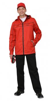 Куртка "Сидней" красная с черным и СОП тк.Родос (245 гр/кв.м) (Ч3)