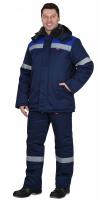 Костюм "Рост-Арктика" зимний: куртка, брюки, синий с васильковым и СОП 50 мм тк. Гретта