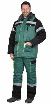 Костюм "Титан" зимний: куртка дл., п/к. зеленый с черным и СОП-50 мм тк. Гретта